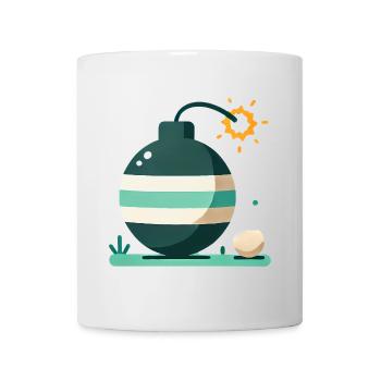 Cartoon Bomb with Burning Fuse Design - Mug - white - Front