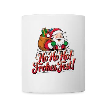 Weihnachtsmann – Ho Ho Ho! Frohes Fest - Tasse - Weiß - Vorne