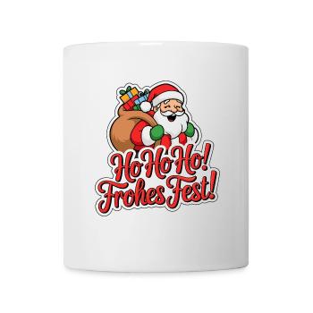 Weihnachtsmann – Ho Ho Ho! Frohes Fest - Tasse - Weiß - Vorne