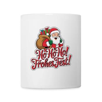 Weihnachtsmann – Ho Ho Ho! Frohes Fest - Tasse - Weiß - Vorne