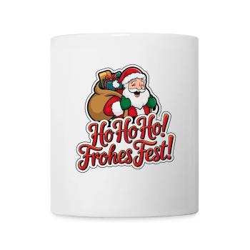 Weihnachtsmann – Ho Ho Ho! Frohes Fest - Tasse - Weiß - Vorne