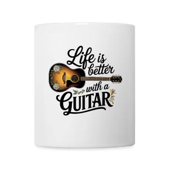 La vie est meilleure avec une guitare – Guitare acoustique - Mug blanc - blanc - Devant