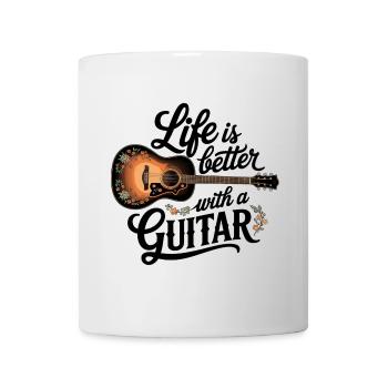 La vie est meilleure avec une guitare – Guitare acoustique - Mug blanc - blanc - Devant