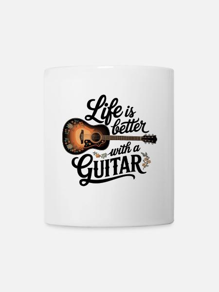 La vie est meilleure avec une guitare – Guitare acoustique - Mug blanc - blanc