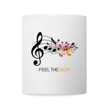 Feel the Beat – Abstrakter Notenschlüssel - Tasse - Weiß - Vorne