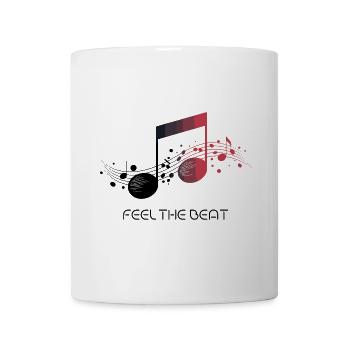 Feel the Beat – Abstrakter Notenschlüssel - Tasse - Weiß - Vorne