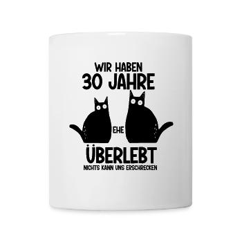 30 Jahre Ehe überlebt Perlen Hochzeit Hochzeitstag - Tasse - Weiß - Vorne