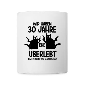 30 Jahre Ehe überlebt Perlen Hochzeit Hochzeitstag - Tasse - Weiß - Vorne