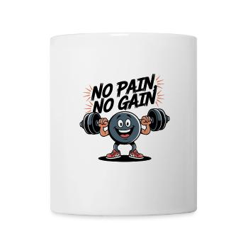 Pas de douleur, pas de gain - Dessin animé de fitness drôle - Mug blanc - blanc - Devant