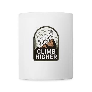 Climb Higher – Motif extérieur de la chèvre de montagne - Mug blanc - blanc - Devant