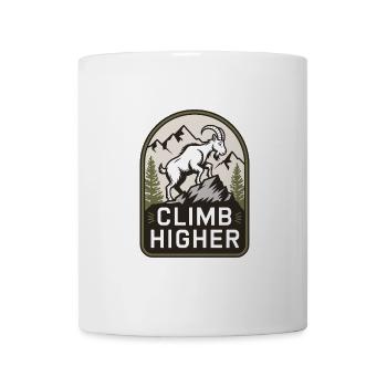 Climb Higher – Motif extérieur de la chèvre de montagne - Mug blanc - blanc - Devant