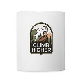 Climb Higher – Motif extérieur de la chèvre de montagne - Mug blanc - blanc - Devant
