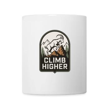 Climb Higher – Motif extérieur de la chèvre de montagne - Mug blanc - blanc - Devant