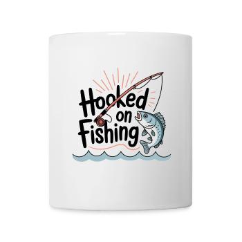 Hooked on Fishing – Funny Fishing Motif - Mug - white - Front