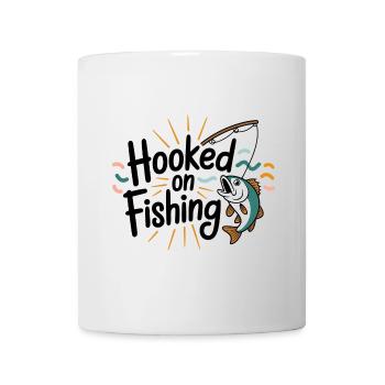 Hooked on Fishing – Funny Fishing Motif - Mug - white - Front