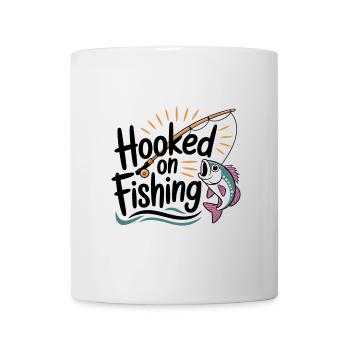 Hooked on Fishing – Funny Fishing Motif - Mug - white - Front