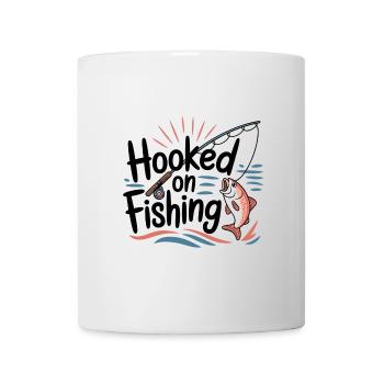 Hooked on Fishing – Funny Fishing Motif - Mug - white - Front