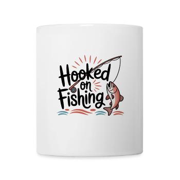 Hooked on Fishing – Funny Fishing Motif - Mug - white - Front