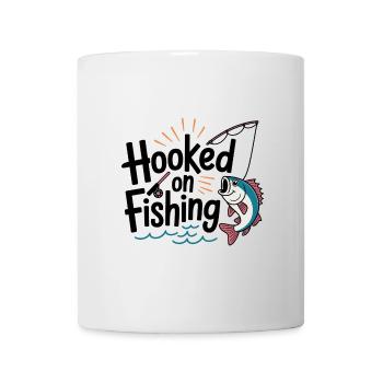 Hooked on Fishing – Funny Fishing Motif - Mug - white - Front