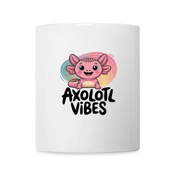 Axolotl Vibes - Dessin animé de salamandre mignonne - Mug blanc - blanc - Devant
