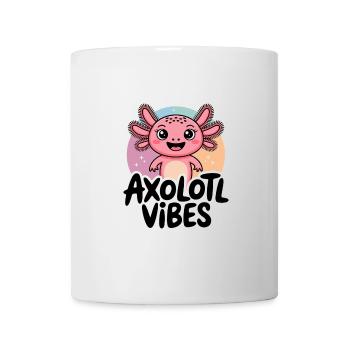 Axolotl Vibes - Dessin animé de salamandre mignonne - Mug blanc - blanc - Devant