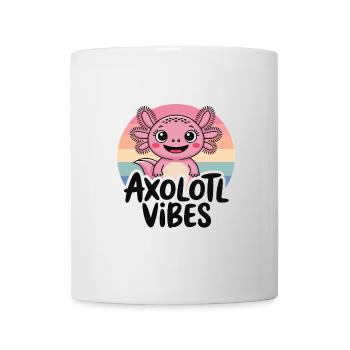 Axolotl Vibes - Dessin animé de salamandre mignonne - Mug blanc - blanc - Devant