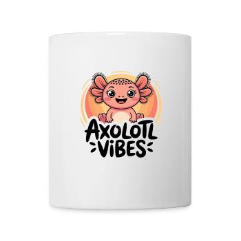 Axolotl Vibes - Dessin animé de salamandre mignonne - Mug blanc - blanc - Devant