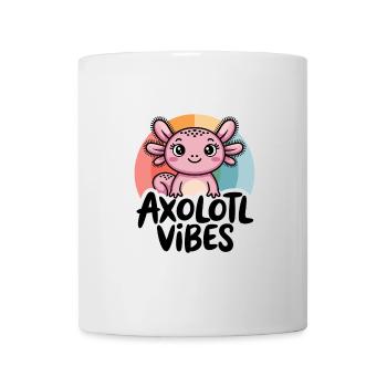 Axolotl Vibes - Dessin animé de salamandre mignonne - Mug blanc - blanc - Devant