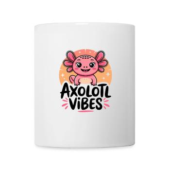 Axolotl Vibes - Dessin animé de salamandre mignonne - Mug blanc - blanc - Devant