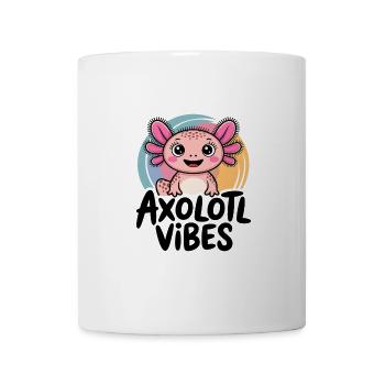 Axolotl Vibes - Dessin animé de salamandre mignonne - Mug blanc - blanc - Devant