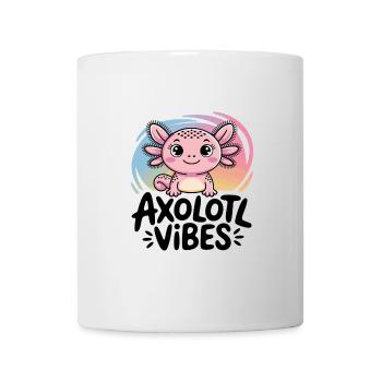 Axolotl Vibes - Dessin animé de salamandre mignonne - Mug blanc - blanc - Devant