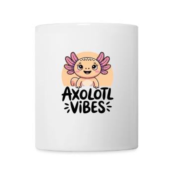 Axolotl Vibes - Dessin animé de salamandre mignonne - Mug blanc - blanc - Devant