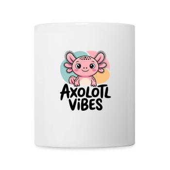 Axolotl Vibes - Dessin animé de salamandre mignonne - Mug blanc - blanc - Devant