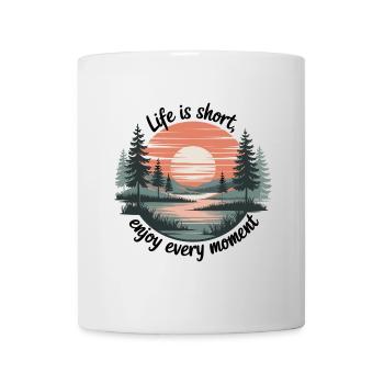 La vie est courte – profitez de chaque instant - Mug blanc - blanc - Devant