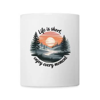 La vie est courte – profitez de chaque instant - Mug blanc - blanc - Devant