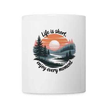 La vie est courte – profitez de chaque instant - Mug blanc - blanc - Devant