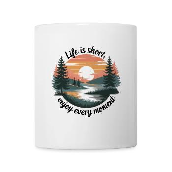 La vie est courte – profitez de chaque instant - Mug blanc - blanc - Devant