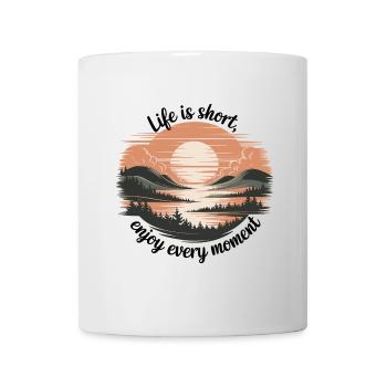 La vie est courte – profitez de chaque instant - Mug blanc - blanc - Devant