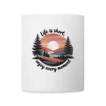 La vie est courte – profitez de chaque instant - Mug blanc - blanc - Devant