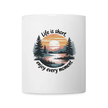 La vie est courte – profitez de chaque instant - Mug blanc - blanc - Devant
