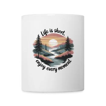 La vie est courte – profitez de chaque instant - Mug blanc - blanc - Devant
