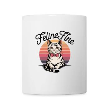Feline Fine – Retro Sunset Cat - Tasse - Weiß - Vorne