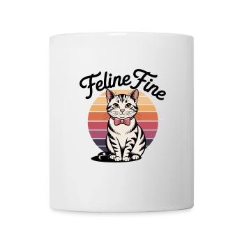 Feline Fine – Retro Sunset Cat - Tasse - Weiß - Vorne