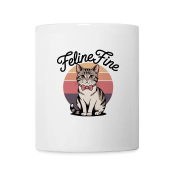 Feline Fine – Retro Sunset Cat - Tasse - Weiß - Vorne