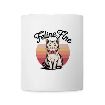 Feline Fine – Retro Sunset Cat - Tasse - Weiß - Vorne