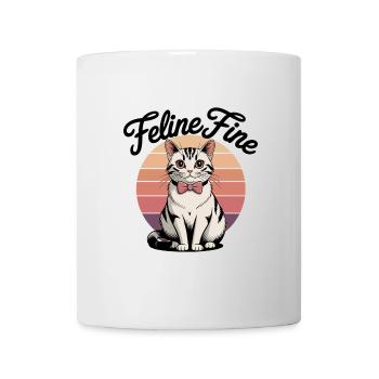 Feline Fine – Retro Sunset Cat - Tasse - Weiß - Vorne