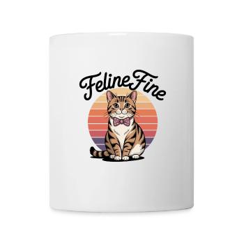 Feline Fine – Retro Sunset Cat - Tasse - Weiß - Vorne