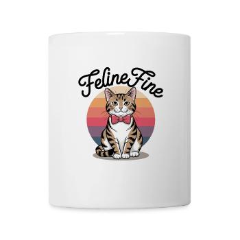 Feline Fine – Retro Sunset Cat - Tasse - Weiß - Vorne