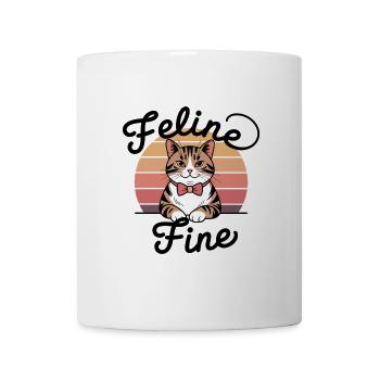Feline Fine – Retro Sunset Cat - Tasse - Weiß - Vorne