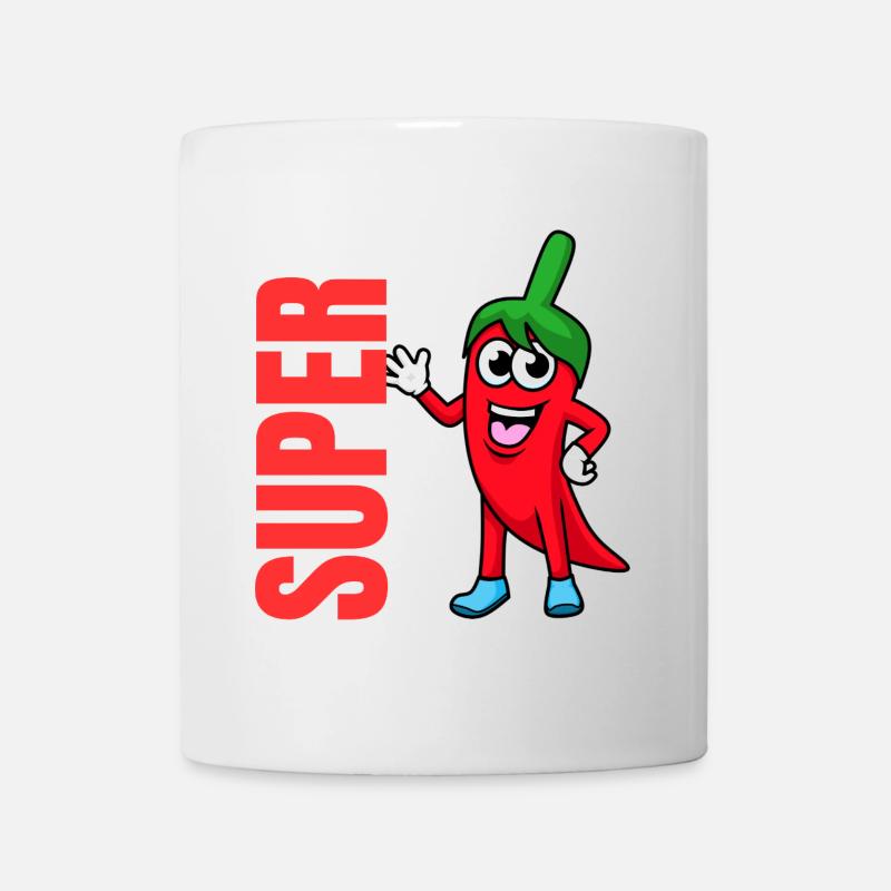 Pepper Hero: Playful Chili Mascot - Mug - white